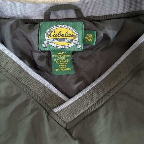 Cabela's Olive V-Neck Pullover - Picture 3 of 4